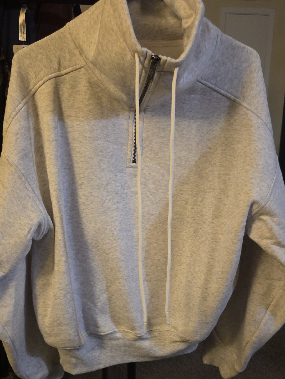 FP Movement by Free People Heather Gray Half-Zip Funnel Neck Pullover
